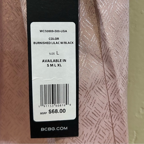 BCBGMAXAZRIA Shimmering Pink Satin Pajama Set Women’s Size Large - Picture 5 of 9